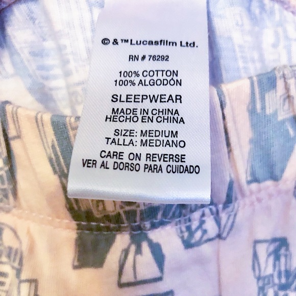 Light pink Star Wars R2D2sleep pajama pj shorts - Picture 4 of 5